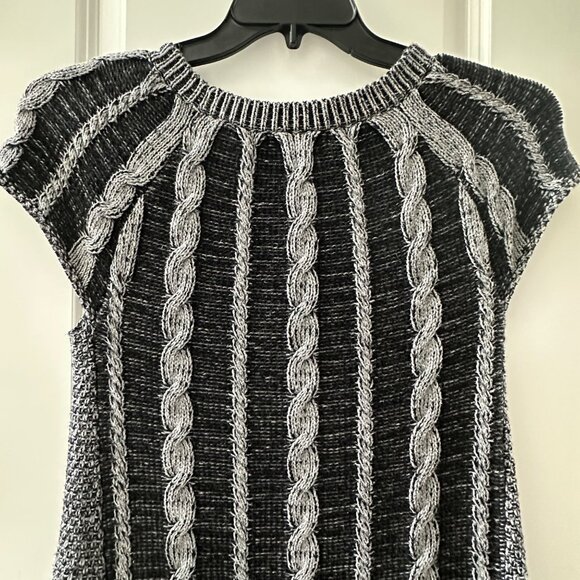 Style & Co Womens Gray & Black Cable Knit Sweater Dress M - Picture 10 of 13